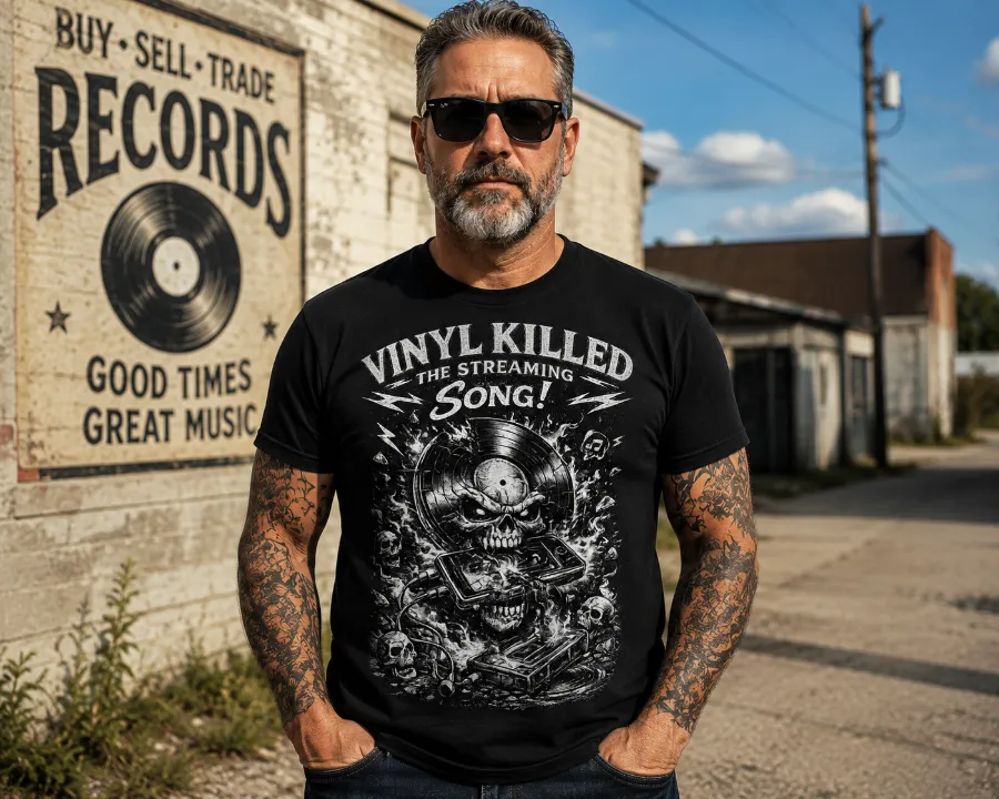 Vinyl Killed the Streaming Song T-shirt